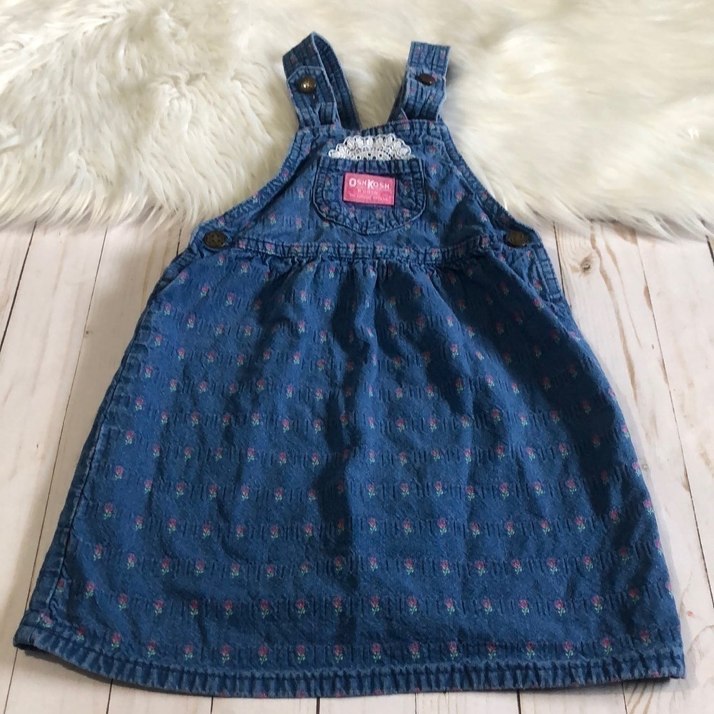 Vintage Osh Kosh floral denim dress.  Union tag